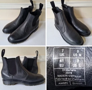 Dr. Martens 2976 Men's UK Size 7 / 41  Black Grained Leather Chelsea Boots - Picture 1 of 19