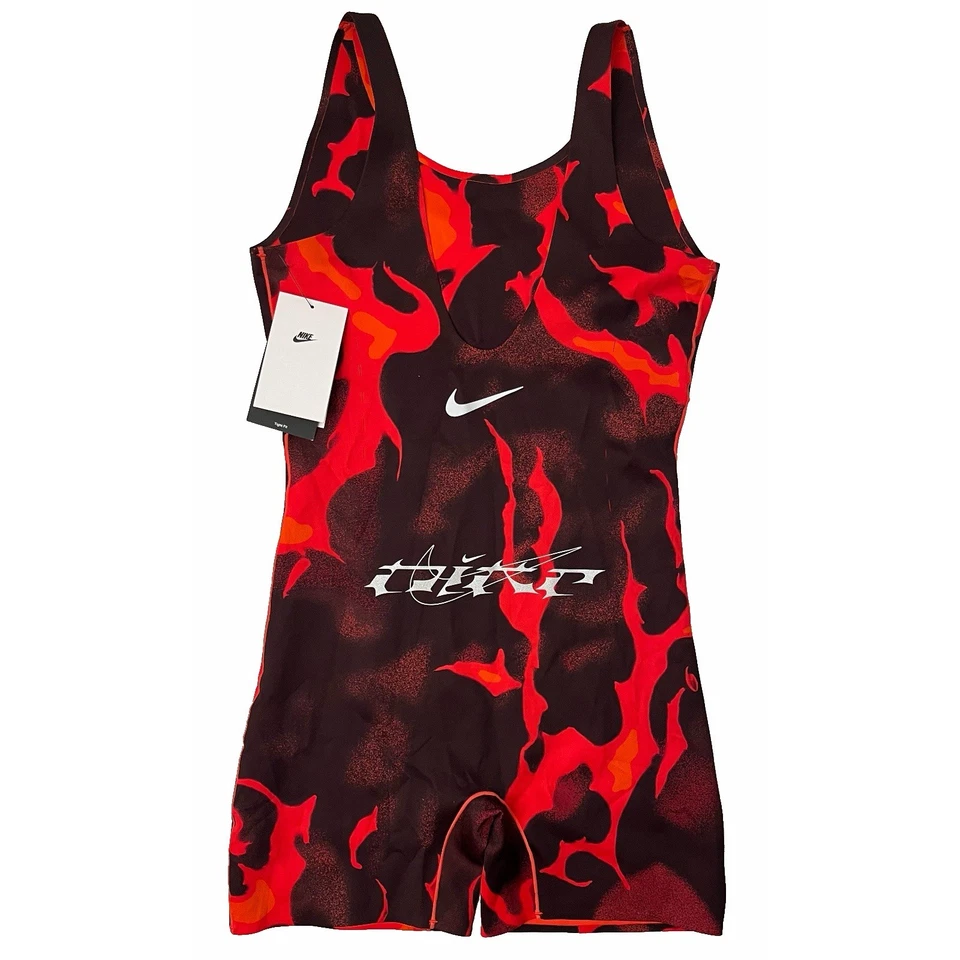 Nike Megan The Stallion 5” Bodysuit FZ0464-010 Red (Women’s Small) S