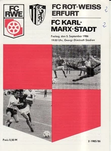 OL 86/87 FC Rot-Weiß Erfurt - FC Karl-Marx-Stadt - Bild 1 von 1