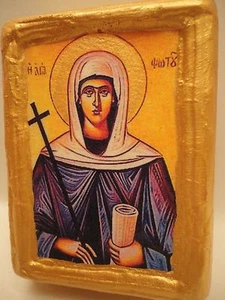 Saint Photine Fotini The Cypriot Byzantine Greek Orthodox Icon on Wood Handmade - Picture 1 of 8