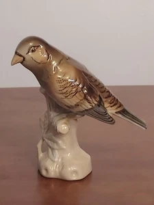 ROYAL DUX Czechoslovakia BROWN BIRD Large Porcelain FIGURINE Pink Triangle #'d - Picture 1 of 4