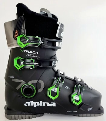NEW $350 Men's Alpina XTrack 70 Black Green Ski Boots Various Sizes