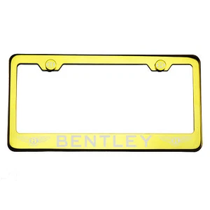 304 Gold Chrome License Plate Frame Stainless Steel Silver Bentley Laser Etched - Bild 1 von 11