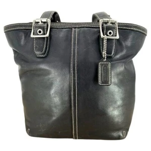 COACH | Bolso de hombro vintage de cuero negro - Imagen 1 de 11