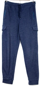 ATHLETIC WORKS Boys' Sweat Pants Tapered Cuffed Drawstring Size XXL 18 Blue - Picture 1 of 4