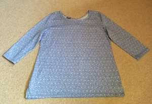 Womens Top-T BY TALBOTS-blue/white polka dot cotton knit tunic 3/4 slv-L - Picture 1 of 5