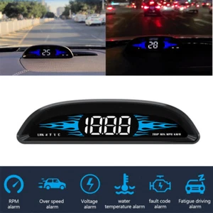 Fahrzeug Auto HUD Head Up Display Digital OBD Tacho MPH Überdrehzahl Alarm UK - Bild 1 von 8