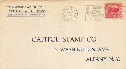 629 2c Battle of White Plains, 1st Duerr cachet New York, N.Y. cance [384550] Cover