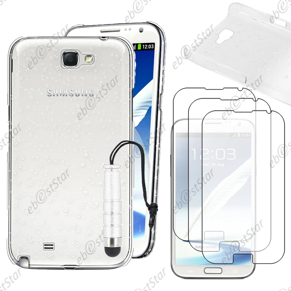 Housse Coque Gouttes Blanc pour Samsung Galaxy Note 2 + Mini Stylet + 3 Films - Photo 1/1
