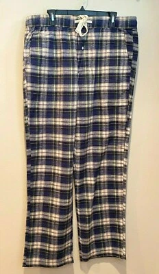 NEW Mens J. Crew Blue Plaid Cotton Lounge Sleep Pants Size L - Image 1 of 4