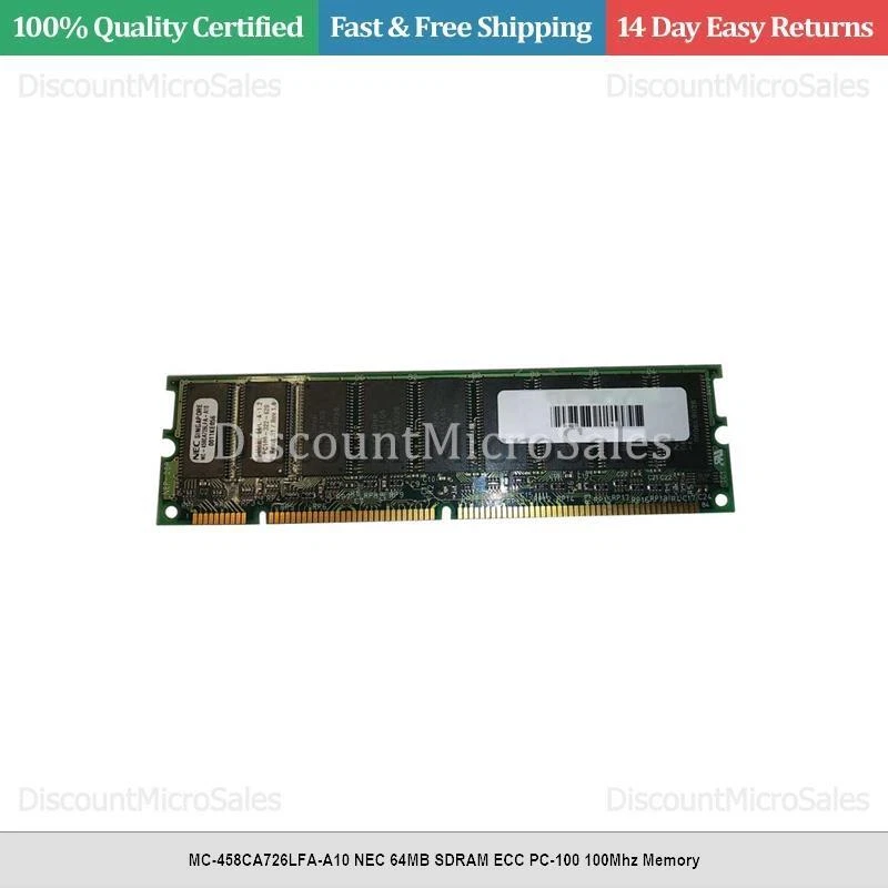 MC-458CA726LFA-A10 NEC 64MB SDRAM ECC PC-100 100Mhz Memory - Image 1 of 1