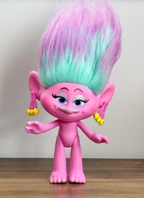 Dreamworks TROLLS SATIN PINK Chenille Doll Posable Figure Toy 2015 #B6563 - Image 1 of 4