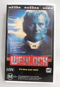 "WEDLOCK" RUTGER HAUER/MIMI ROGERS. ORIGINAL RELEASE 1991 "HORROR" VHS MOVIE PAL - Picture 1 of 3