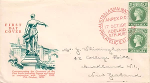 Australia 1955 Cubierta Real ANPEX Filatélica Cubierta Par Sellos. Rojo Cancelar.WCS - Imagen 1 de 2