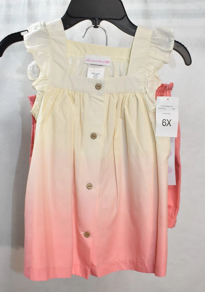 Conjunto de top y pantalón corto Bonnie Jean talla 6X coral para niña Foto 1 de 4