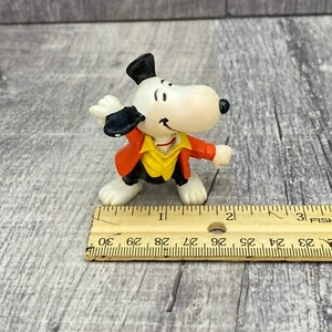 1966 Disco Snoopy Dancing PVC Figure Peanuts Gang Figurine Orange Jacket - Picture 1 of 10