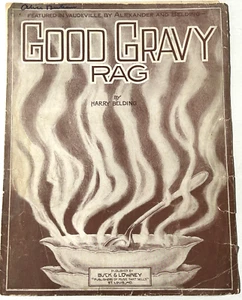 Good Gravy Rag Sheet Music Advanced Piano Solo Harry Belding Ragtime 1913 - Picture 1 of 3