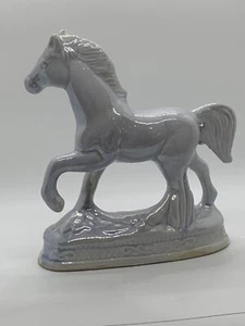 Glazed Ceramic Horse On A Floral Pedestal Made In Mexico 8x7 Inches - Picture 1 of 9