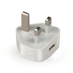 Home 3 Pin 1 Port USB UK Plug USB Charger Power Adapter Wall Charger - Photo 1 sur 17