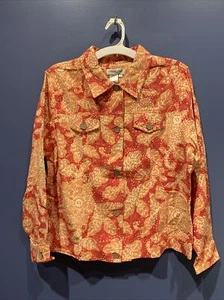 Womens Large Orange Jacket, Blazer Vintage Button Front, Coldwater Creek, NWT - Picture 1 of 5