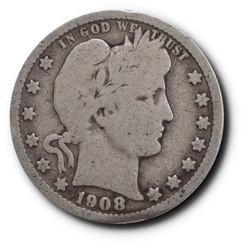 1908 O Barber Quarter Silver  25C Cover