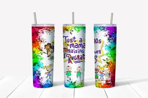 20oz skinny Stainless steel tumbler Mama and her rugrats - Foto 1 di 1