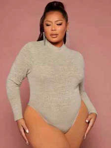 Body de mujer talla "1XL (14)", "4XL (20)" Damas cuello simulado ajustado - Imagen 1 de 5