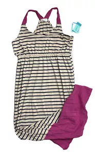 Maxi abito donna Just Be taglia XL prendisole rosa blu schiena corsa nuovo - Foto 1 di 5