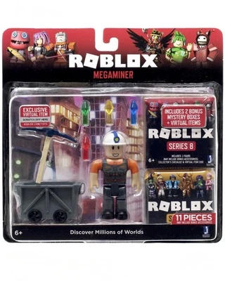 Figura Caja Misteriosa ROBLOX Serie 6 8 MEGAMINER ~ 2 Cajas Misteriosas + Artículos Virtuales Foto 1 de 4