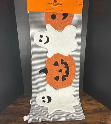 Set Of 2 Halloween Decorative Table Runners, Ghosts and Jack O’ Lantern Pumpkins - Image 1 of 4