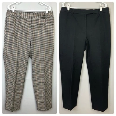 2 pares de pantalones de vestir Talbots talla 14W negros cintura alta rectos y tobillo Hampshire Foto 1 de 4