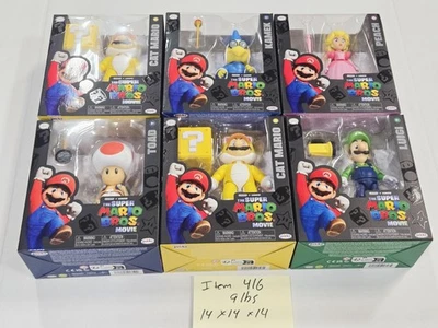 Lote de 6 figuras de la película Super Mario Bros Jakks Cat Mario Luigi Peach Toad Kamek Foto 1 de 4