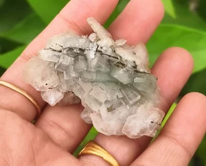 Apophyllite Disco ball On Stilbite Minerals Specimen India BO=27 - Picture 1 of 9