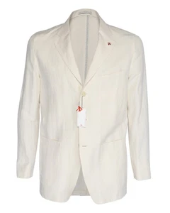 NWT ISAIA NAPOLI BLAZER coat jacket off-white linen cotton luxury Italy 50 - Picture 1 of 6