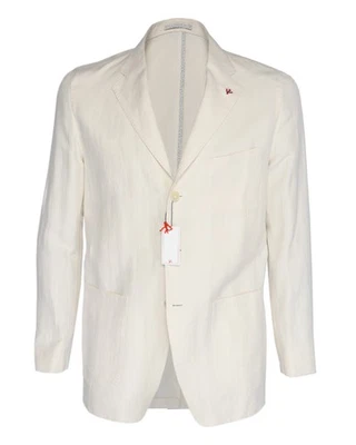 NWT ISAIA NAPOLI BLAZER coat jacket off-white linen cotton luxury Italy 48 - Image 1 of 4