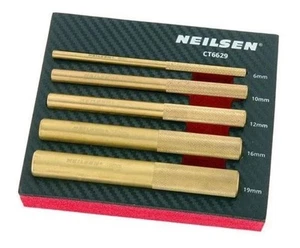 5 Piece Brass Drift Punch Set  6-19mm X 145mm in length  Neilsen - 6629 - Picture 1 of 3