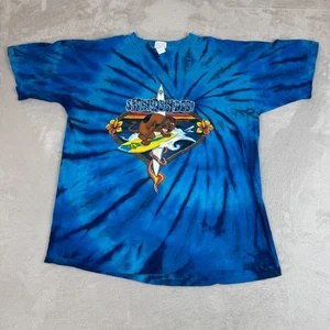 Vintage Scooby Doo Surfing Shirt Mens XL Blue Preowned Tie Dye Cartoon Hawaiian - Picture 1 of 7