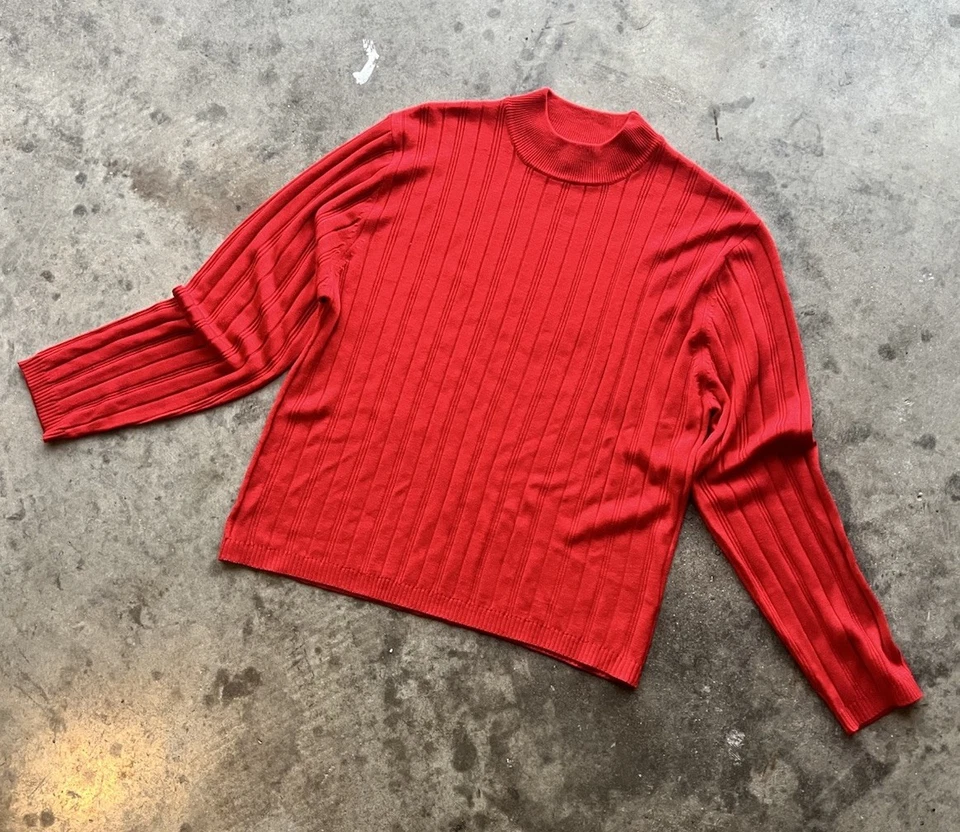 Red Sweater by Linea Uomo Turtle Neck Size Men’s Large - Image 1 of 4