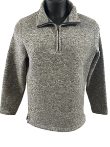Beverly Hills Polo Club Men Small Gray Fleece Lined 1/4 Zip Pullover Sweater - Picture 1 of 7