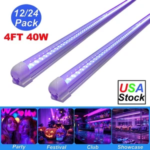 12/24Pcs UV Black Light 40W Bar UV LED Stage Blacklight Party DJ Club Halloween - Picture 1 of 13