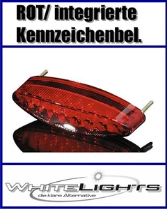 Mini LED Rücklicht Heckleuchte rot oval Streetfighter Custom-Bike Cruiser - Picture 1 of 1