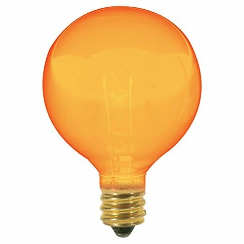 Satco S3836 - 10 Watt - G12.5 - Transparent Amber - 1-1/2 in. Dia. - 120 Volt -  - Image 1 of 1