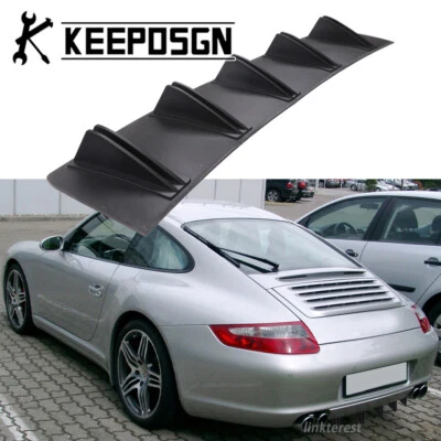 For Porsche 911 Rear Bumper Diffuser Lip Splitter Spoiler Body Kit Shark Fins BK Foto 1 de 4