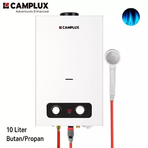 CAMPLUX 10L Durchlauferhitzer Boiler 20 kW LPG Warmwasserbereiter Wasserspeicher - Bild 1 von 9