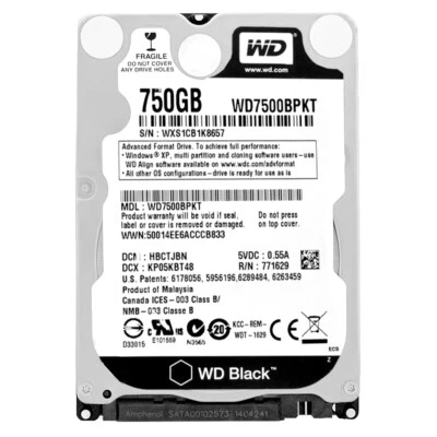 Disk Western Digital WD7500BPKT 750GB 16Mb Cache 7200Rpm SATA II 2,5 " Pollici - Immagine 1 di 4