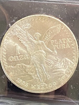 1985 Mexico Libertad Silver Onza 1 Oz Toned Reverse GEM Uncirculated - Image 1 of 4