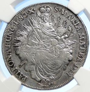 1783 HUNGARY King Joseph II MADONNA JESUS Silver 1/2 Half Taler Coin NGC i106219 - Picture 1 of 5