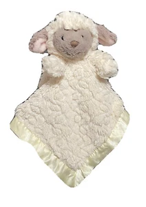 Mary Meyer Lamb Lovey Plush Security Blanket Ivory Satin Minky Swirls Baby - Picture 1 of 11