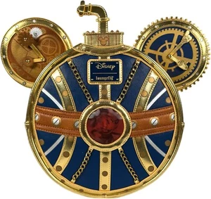 Loungefly Steampunk Mickey Navy and Gold Mini Backpack - Picture 1 of 6