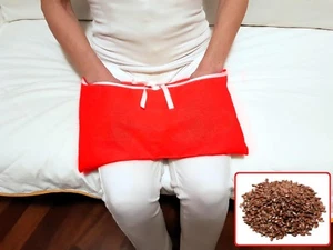 TASCA SCALDAMANI -Rosso- Scaldino per Mani con Semi di Lino Borsa Acqua Calda - Foto 1 di 4